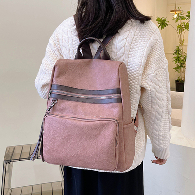 26*33*13cm Zaino da viaggio in cuoio in PU polifunzionale e elegante per donne