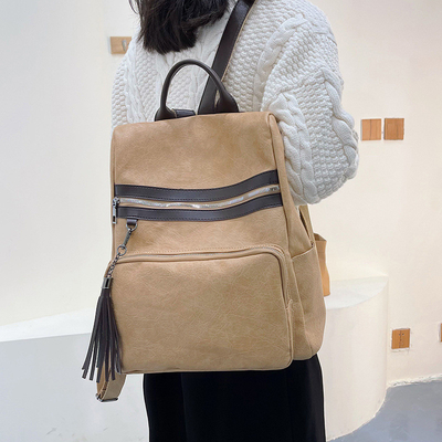 26*33*13cm Zaino da viaggio in cuoio in PU polifunzionale e elegante per donne