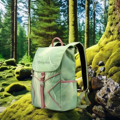 Zaino da viaggio in nylon impermeabile con doppia tasca anteriore e zip portabile