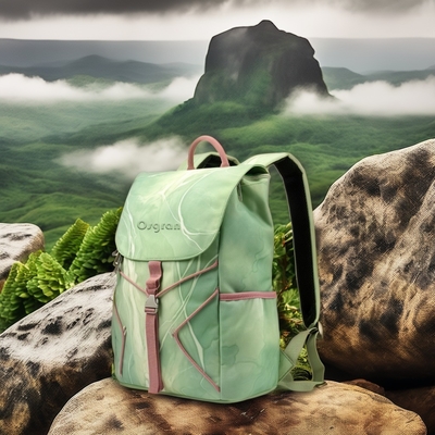 Zaino da viaggio in nylon impermeabile con doppia tasca anteriore e zip portabile