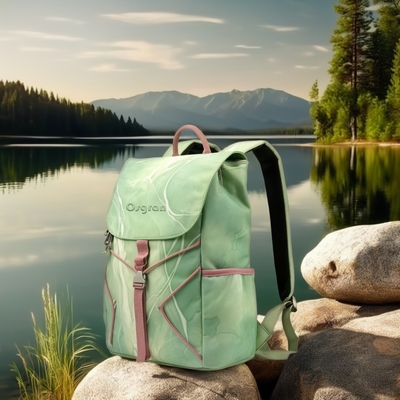 Zaino da viaggio in nylon impermeabile con doppia tasca anteriore e zip portabile