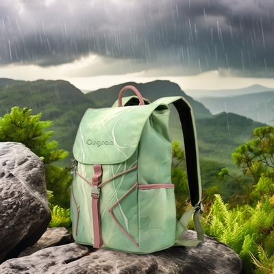 Zaino da viaggio in nylon impermeabile con doppia tasca anteriore e zip portabile