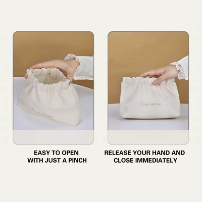 Logo personalizzato Borsa trucco Borsa da viaggio Prodotti igienici Borsa per labbra Borsa di stoccaggio Auricolare Gioielli Borsa a foglia mini borsa cosmetica borsa da mano femminile