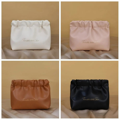 Logo personalizzato Borsa trucco Borsa da viaggio Prodotti igienici Borsa per labbra Borsa di stoccaggio Auricolare Gioielli Borsa a foglia mini borsa cosmetica borsa da mano femminile