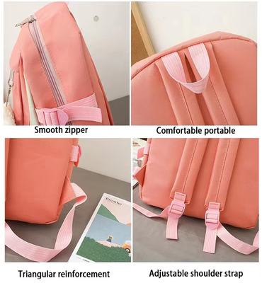 Ingrosso Carino 4pcs/Set Borsa per la scuola elementare Ragazze Harajuku Kawaii Borsa per studenti Borsa per libri Adolescenti Borsa da mano Studente di grande capacità Zaino per ragazze Zaino per scuole Set
