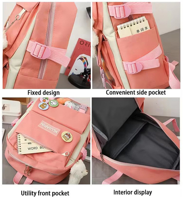 Ingrosso Carino 4pcs/Set Borsa per la scuola elementare Ragazze Harajuku Kawaii Borsa per studenti Borsa per libri Adolescenti Borsa da mano Studente di grande capacità Zaino per ragazze Zaino per scuole Set