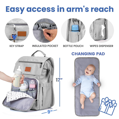 Borsa per pannolini per bambini personalizzata con cambio borsa da viaggio grande per neonati Neonati essenziali Pacchetto zaino per mamme Zaino casual per donne
