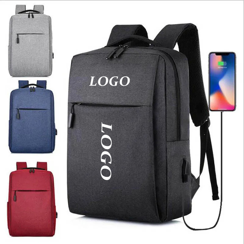Custom LOGO Zaino portatile per uomo Zaino da lavoro a dos Zaino impermeabile Oxford zaino scolastico Zaino per studenti con USB
